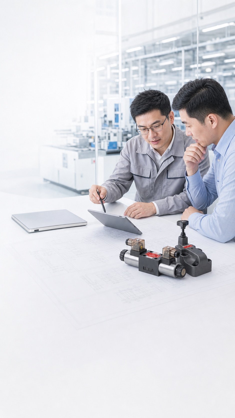 久鼎液压工程师展示电磁换向阀